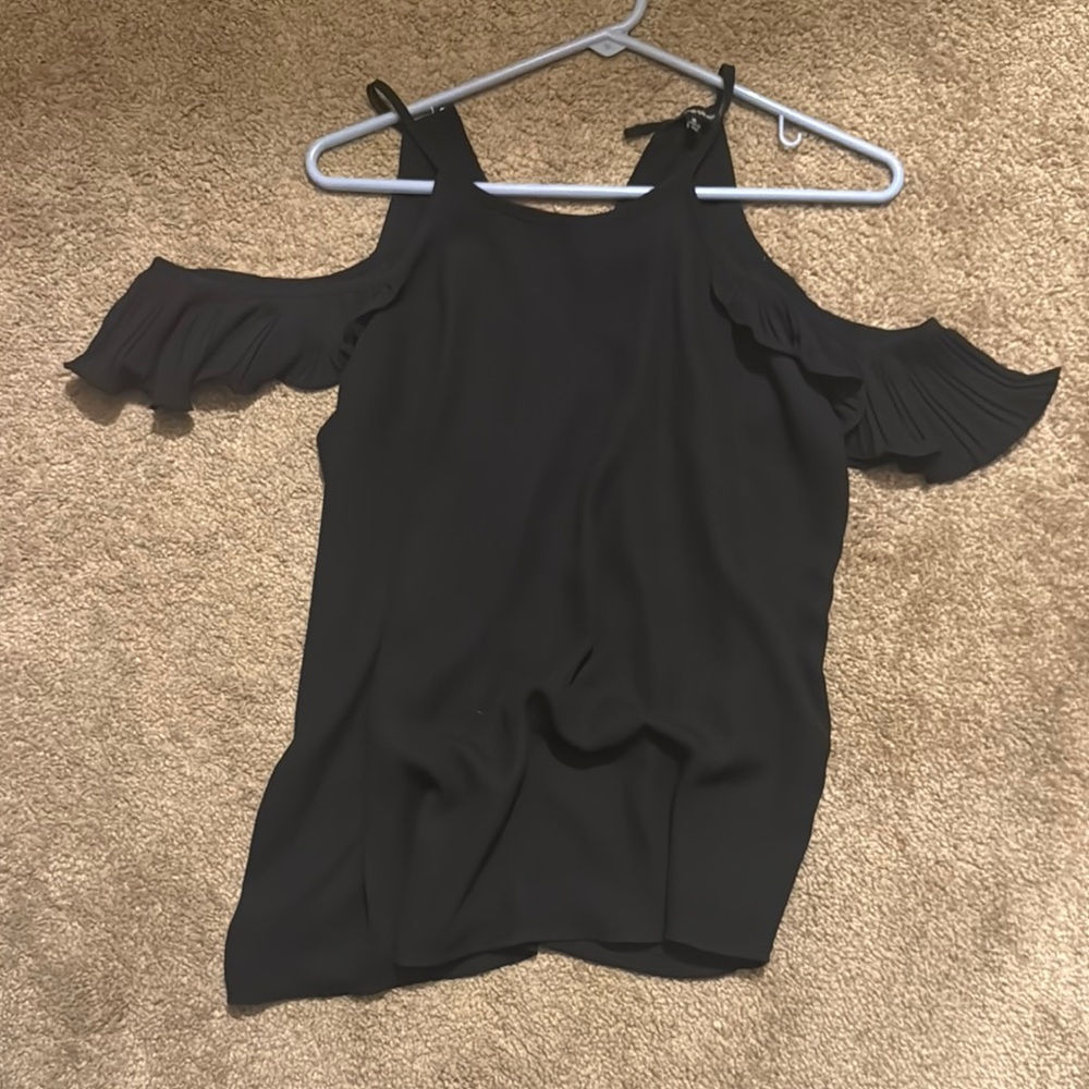 Black Cold Shoulder Top